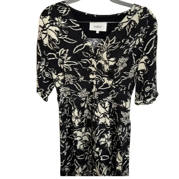 ba&sh Soma Mini Dress Black Ivory Size 0 - Picture 6 of 12